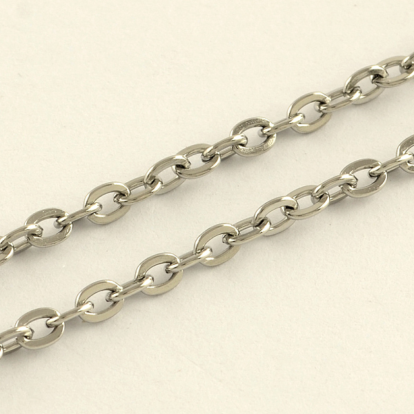 

PandaHall 304 Stainless Steel Cable Chains, Unwelded, with Spool, Flat Oval, Stainless Steel Color, 4x3x0.6mm, about 32.8 Feet(10m)/roll 304...