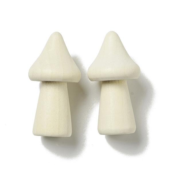 

PandaHall Unfinished Wood Display Decorations, for Kids DIY Painting Craft, Mushroom, Beige, 24x47mm Wood Yellow