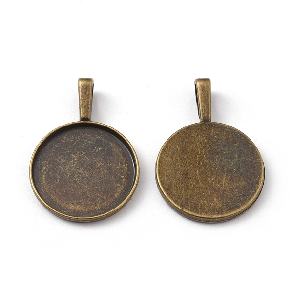

PandaHall Alloy Pendant Cabochon Settings, Plain Edge Bezel Cups, Lead Free & Cadmium Free & Nickel Free, Flat Round, Antique Bronze...