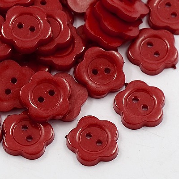 

PandaHall Acrylic Sewing Buttons for Costume Design, Plastic Buttons, 2-Hole, Dyed, Flower Wintersweet, Dark Red, 20x2mm, Hole: 1mm Acrylic...