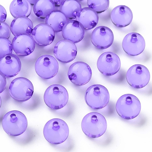

PandaHall Transparent Acrylic Beads, Bead in Bead, Round, Medium Purple, 11.5x11mm, Hole: 2mm, about 520pcs/500g Acrylic Round