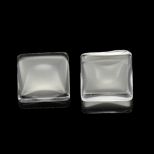 Transparent Glass Square Cabochons