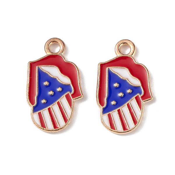 

PandaHall Independence Day Alloy Enamel Pendants, Lip with Star Charms, Light Gold, Colorful, 18.5x11x1.5mm, Hole: 2mm Alloy+Enamel Lip
