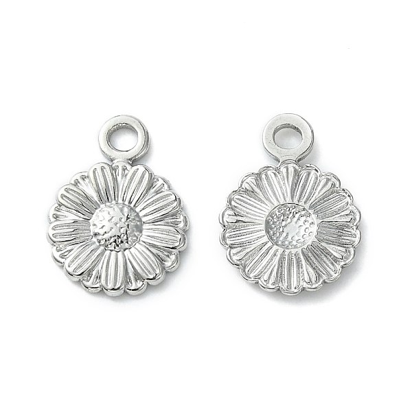 

PandaHall 304 Stainless Steel Charms, Daisy Charms, Stainless Steel Color, 13x9.5x1.3mm, Hole: 1.6mm 304 Stainless Steel Flower
