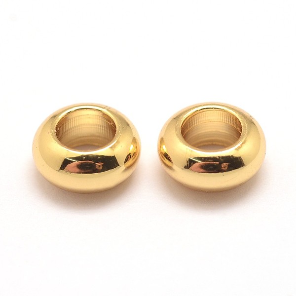 

PandaHall Brass Beads, Cadmium Free & Nickel Free & Lead Free, Rondelle, Real 18K Gold Plated, 6.5x3mm, Hole: 4mm Brass Rondelle