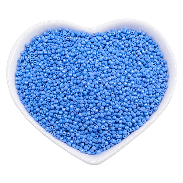 

PandaHall Ornaland Glass Seed Beads, Grade A, Baking Varnish, Opaque Colours, Round, Cornflower Blue, 2x1.5mm, Hole: 0.7mm, about...