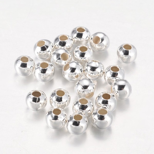 

PandaHall Iron Round Beads, Silver Color Plated, 6mm, Hole: 2mm Iron Round