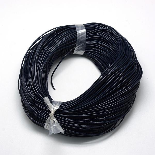 

PandaHall Spray Painted Cowhide Leather Cords, Prussian Blue, 2.0mm, about 100yards/bundle(300 feet/bundle) Cowhide Round Blue