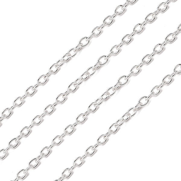 

PandaHall Iron Cable Chains, for DIY Jewelry Making, with Spool, Unwelded, Oval, Lead Free, Silver Color Plated, 3x2x0.5mm, about 328.08...