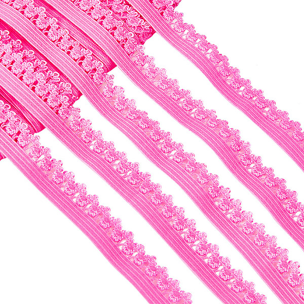 

PandaHall Gorgecraft Polyester Elastic Cords with Single Edge Trimming, Flat, with Cardboard Display Card, Deep Pink, 13mm Elastic Fibre...