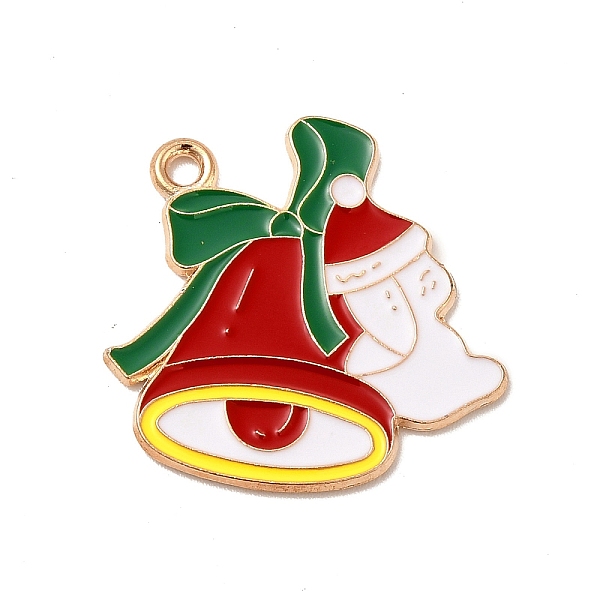 

PandaHall Christmas Theme Alloy Enamel Pendants, Light Gold, Christmas Bell, 24x24x1mm, Hole: 1.6mm Alloy+Enamel Christmas Bell