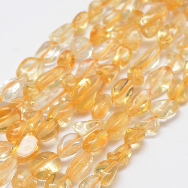 

PandaHall Natural Citrine Beads Strands, Tumbled Stone, Nuggets, Dyed & Heated, 6~8x4~6mm, Hole: 1mm, 15.3 inch(39cm) Citrine Nuggets Yellow