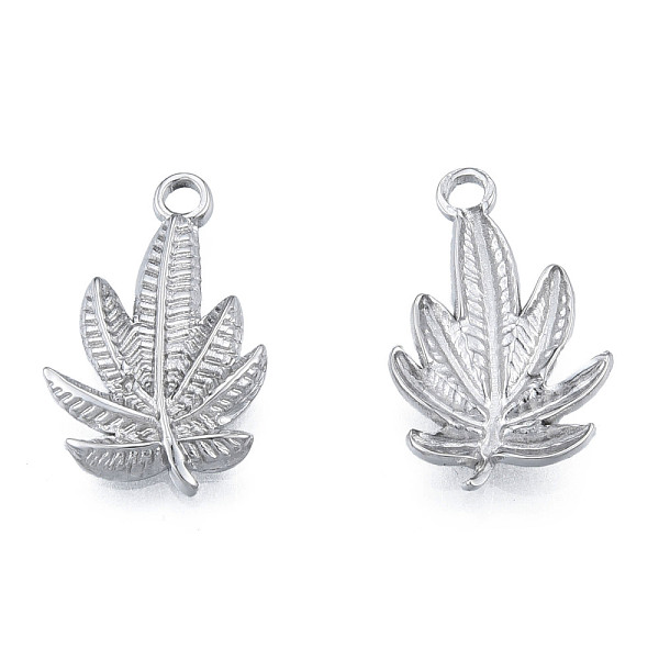 

PandaHall 304 Stainless Steel Pendants, Leaf, Stainless Steel Color, 22x14x2mm, Hole: 1.8mm 304 Stainless Steel Leaf