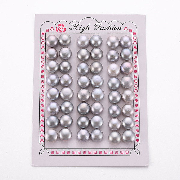 

PandaHall Natural Cultured Freshwater Pearl Beads, Grade 3A, Half Drilled, Rondelle, Dyed, Light Grey, 10x7mm, Hole: 0.8mm, about...