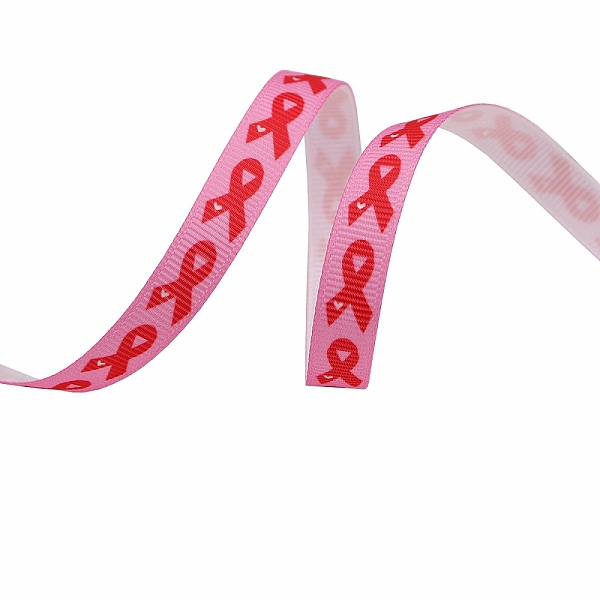 

PandaHall 4.5M Printed Polyester Pink Ribbon Grosgrain Ribbon, for Gift Wrapping, Party Decorations, Flat, Hot Pink, 3/8 inch(10mm), about...