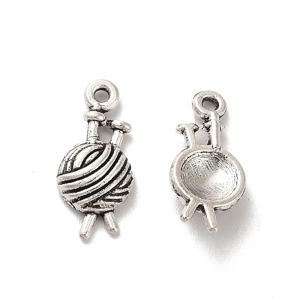 

PandaHall Tibetan Style Alloy Pendants, Yarn Ball Shape Charm, Antique Silver, 15.5x7x3mm, Hole: 1.2mm Alloy Others