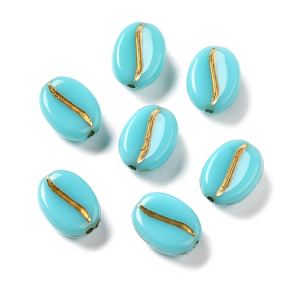 

PandaHall Opaque Acrylic Beads, Oval, Cyan, 10.5x8x5mm, Hole: 1.4mm, about: 1900pcs/500g Acrylic Oval Cyan