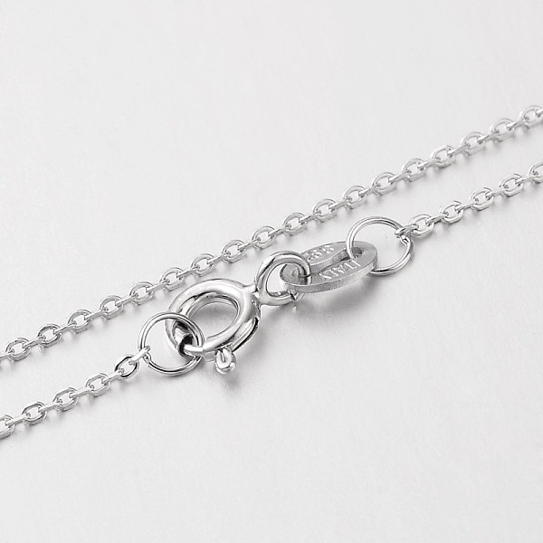 

PandaHall Electroplated Rhodium Plated Sterling Silver Cable Chain Necklaces, with Spring Ring Clasps, Thin Chain, Platinum, 18 inch, 1mm...