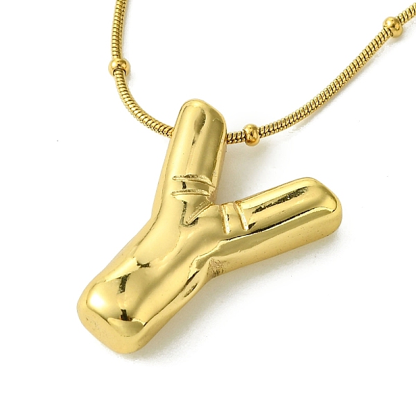 

PandaHall Ion Plating(IP) Initial Letter 304 Stainless Steel Pendant Necklaces, Real 18K Gold Plated, Letter Y, 15.91 inch(40.4cm), pendant...