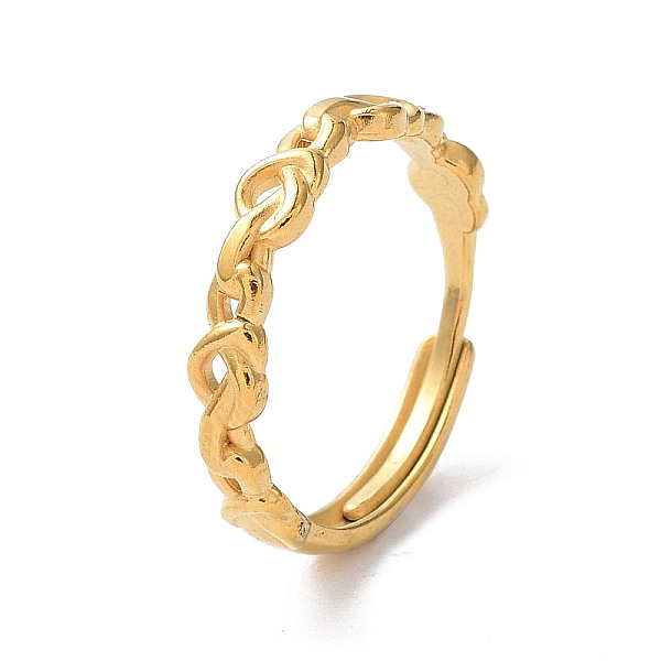 

PandaHall Ion Plating(IP) 304 Stainless Steel Hollow Infinity Adjustable Rings, Golden, Inner Diameter: 18mm 304 Stainless Steel Ring