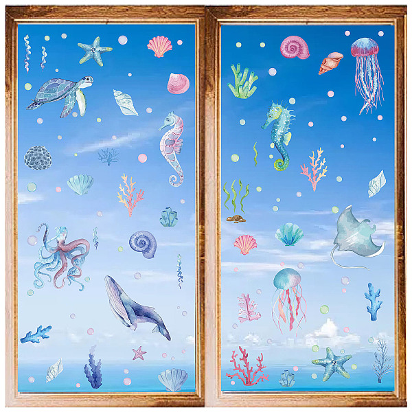 

PandaHall CRASPIRE 8 Styles Sea Animals Window Decals Stickers Ocean Whale Turtle Seahorse Wall Clings Peel and Stick Vinyl PVC Waterproof...