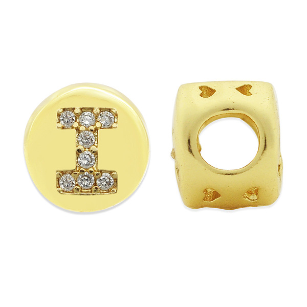 

PandaHall Brass Micro Pave Clear Cubic Zirconia Beads, Flat Round with Letter, Letter.I, 7.5x6.5mm, Hole: 3.5mm, 3pcs/bag Brass+Cubic...