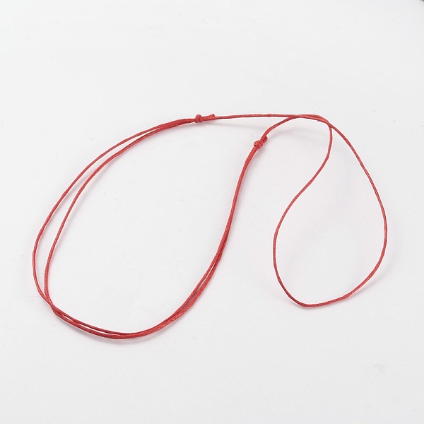 

PandaHall Korea Waxed Cotton Cord Necklace Making, Adjustable, Red, 14.5 inch~29 inch(37~74cm) Waxed Cotton Cord Red