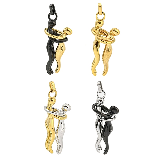 

PandaHall Ion Plating(IP) 304 Stainless Steel Pendants, Human, Mixed Color, 37x13.5x15mm, Hole: 4x2.3mm 304 Stainless Steel Human