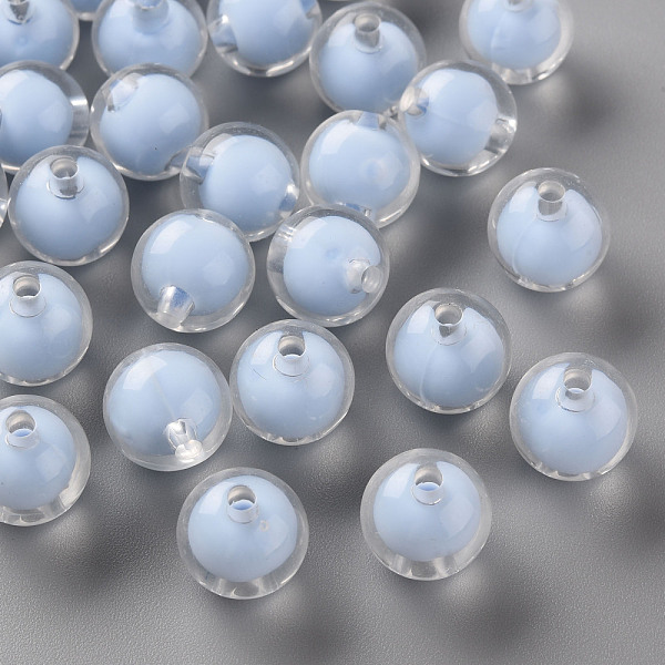 

PandaHall Transparent Acrylic Beads, Bead in Bead, Round, Cornflower Blue, 11.5x11mm, Hole: 2mm, about 520pcs/500g Acrylic Round