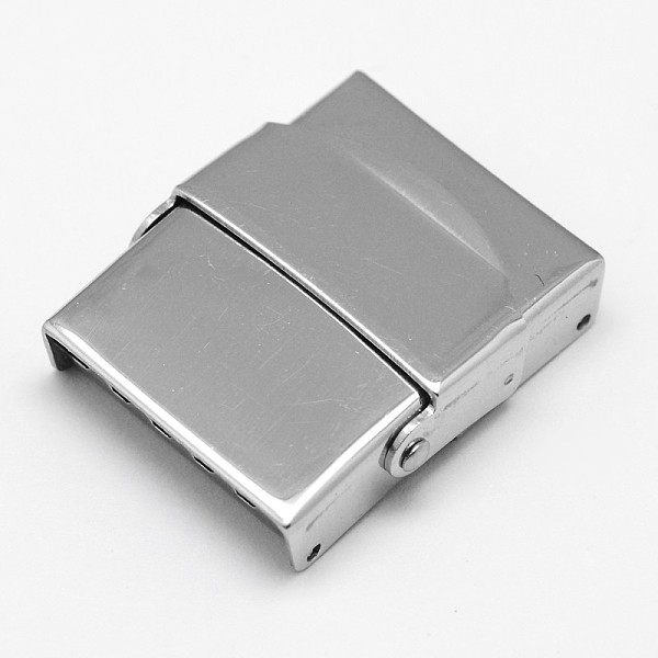 

PandaHall Rectangle 201 Stainless Steel Watch Band Clasps, Stainless Steel Color, 25x22x7mm, Hole: 3x18mm 201 Stainless Steel