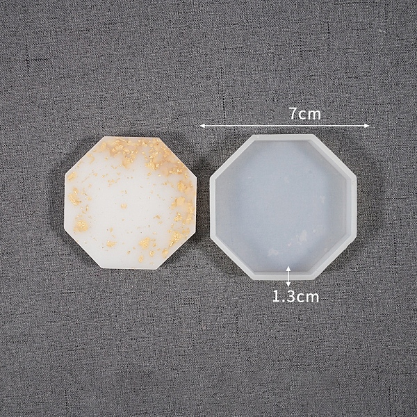 

PandaHall Polygon Cup Mat Silicone Molds, Resin Casting Coaster Molds, For UV Resin, Epoxy Resin Craft Making, Polygon, 70x70x13mm Silicone..., White