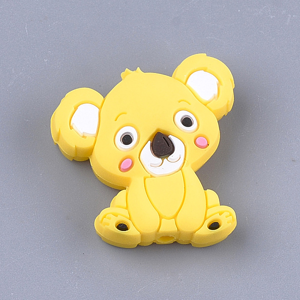 

PandaHall Food Grade Eco-Friendly Silicone Focal Beads, Chewing Beads For Teethers, DIY Nursing Necklaces Making, Koala, Yellow, 28x26x8mm...