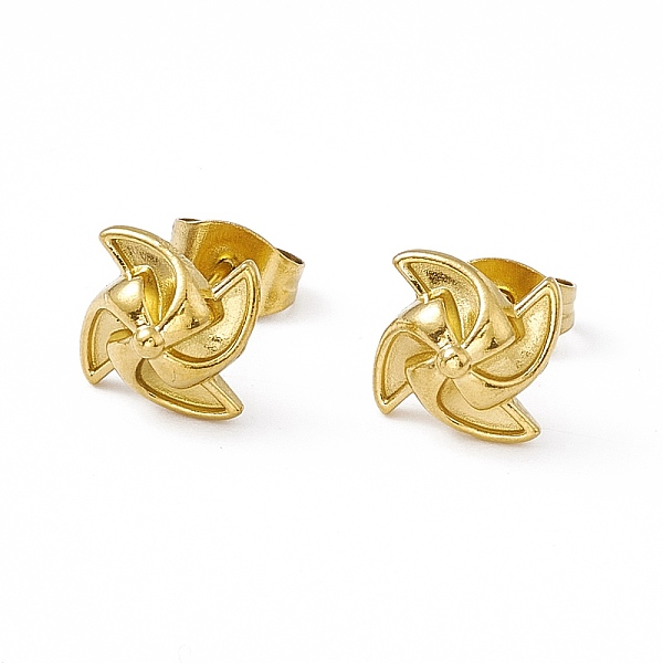 

PandaHall Vacuum Plating 304 Stainless Steel Tiny Windmill Stud Earrings for Women, Golden, 10.5x10.5mm, Pin: 0.8mm 304 Stainless Steel...