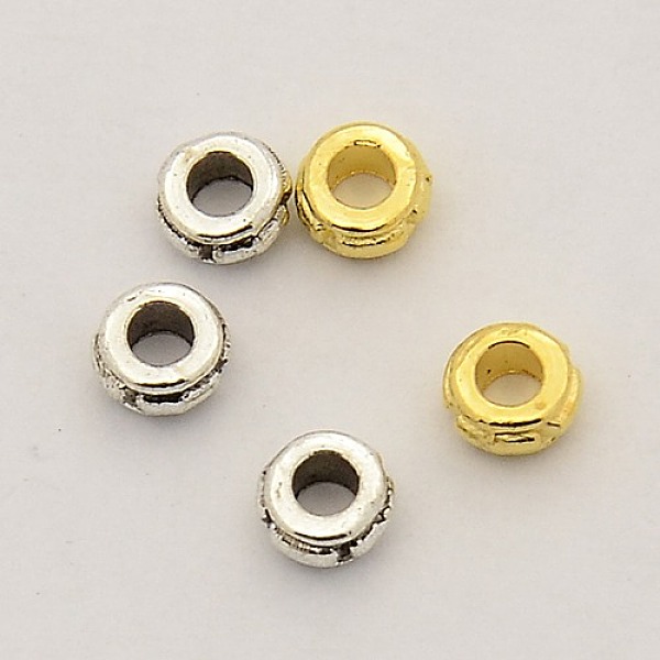 

PandaHall Rondelle Alloy Spacer Beads, Mixed Color, 4x2mm, Hole: 1mm Alloy Rondelle