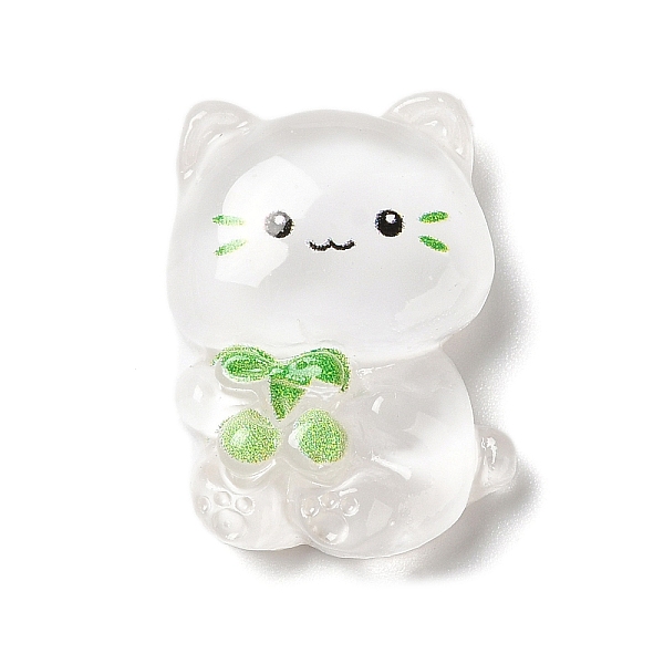 

PandaHall Translucent Resin Decoden Cabochons, Cartoon Cat with Bowknot, Clear, 23x17x7mm Resin Cat Shape Clear