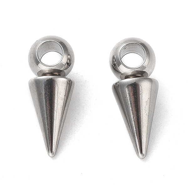 

PandaHall 304 Stainless Steel Pendants, Cone Charm, Stainless Steel Color, 16x6mm, Hole: 3.2mm 304 Stainless Steel Cone