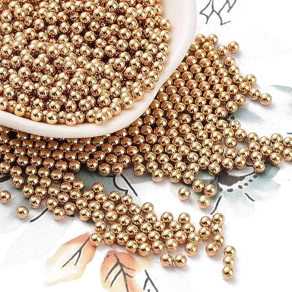 

PandaHall CCB Plastic Beads, No Hole, Round, Golden, 2.5mm Plastic Round