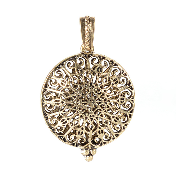 

PandaHall Alloy Diffuser Locket Pendants, with Magnetic, Flat Round, Antique Bronze, 43x35x16mm, Hole: 7x4mm Alloy Flat Round