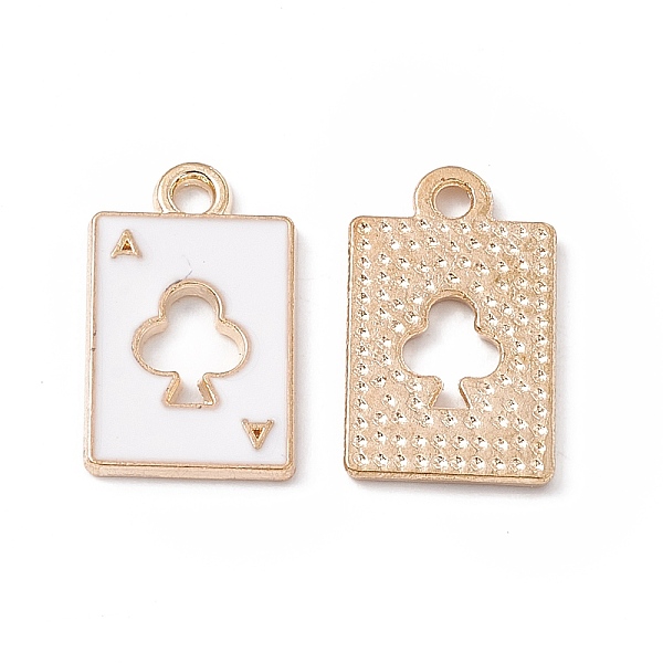 

PandaHall Alloy Pendant, with Enamel, Rectangle with Ace of Spades Charm, Golden, White, 18x11x1mm, Hole: 1.8mm Alloy+Enamel Rectangle White