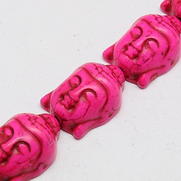 

PandaHall Synthetic Turquoise Beads Strands, Dyed, Buddha, Deep Pink, 29x20x13mm, Hole: 1mm, about 90pcs/1000g Synthetic Turquoise Human...