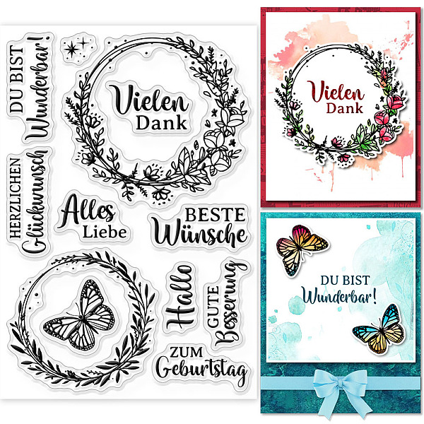 

PandaHall Custom PVC Plastic Clear Stamps, for DIY Scrapbooking, Photo Album Decorative, Cards Making, Word, 160x110x3mm Plastic Word Clear