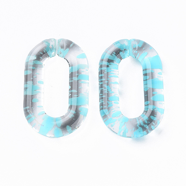 

PandaHall Transparent Acrylic Linking Rings, Quick Link Connectors, for Cable Chains Making, Oval, Sky Blue, 31x19.5x5mm, Inner Diameter...