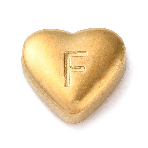 

PandaHall 201 Stainless Steel Beads, Golden, Heart, Letter F, 7x8x3.5mm, Hole: 1.5mm 201 Stainless Steel Letter F
