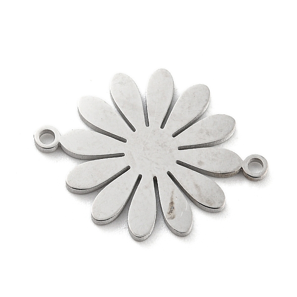 

PandaHall 304 Stainless Steel Connector Charms, Flower Links, Stainless Steel Color, 14.5x19x1mm, Hole: 1.2mm 304 Stainless Steel Flower