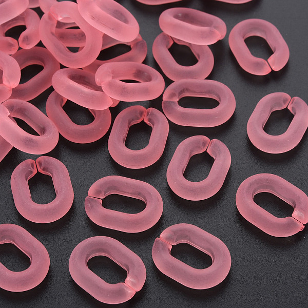 

PandaHall Transparent Acrylic Linking Rings, Quick Link Connectors, Frosted, Oval, Salmon, 19.5x15x5mm, Inner Diameter: 6x11 mm Acrylic Oval..., Red