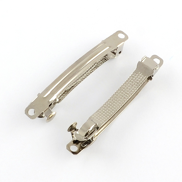 

PandaHall Iron Hair Accessories Findings, Hair Barrette Findings, Platinum, 59x6.5mm Iron