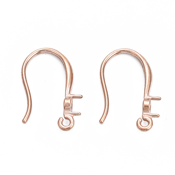 

PandaHall 316 Surgical Stainless Steel Hook with Rhinestone Settings and Horizontal Loop, Ear Wire, Rose Gold, Fit For 3mm Rhinestone...