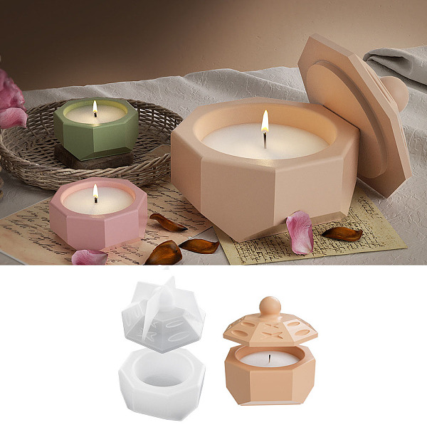 

PandaHall Octagon DIY Candle Cup Silicone Molds, Storage Box Molds, Resin Plaster Cement Casting Molds, Clear, 4.3x2cm, Inner Diameter...