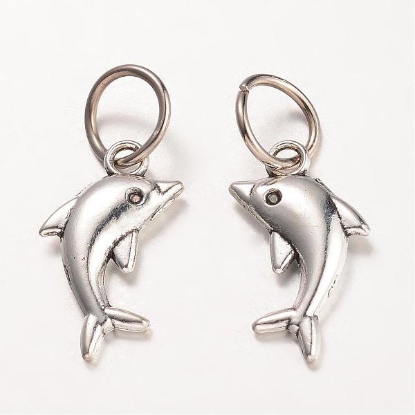 

PandaHall Tibetan Style Alloy Pendants, Dolphin, Antique Silver, 23.5x13x3.5mm, Hole: 7.5mm Alloy Dolphin