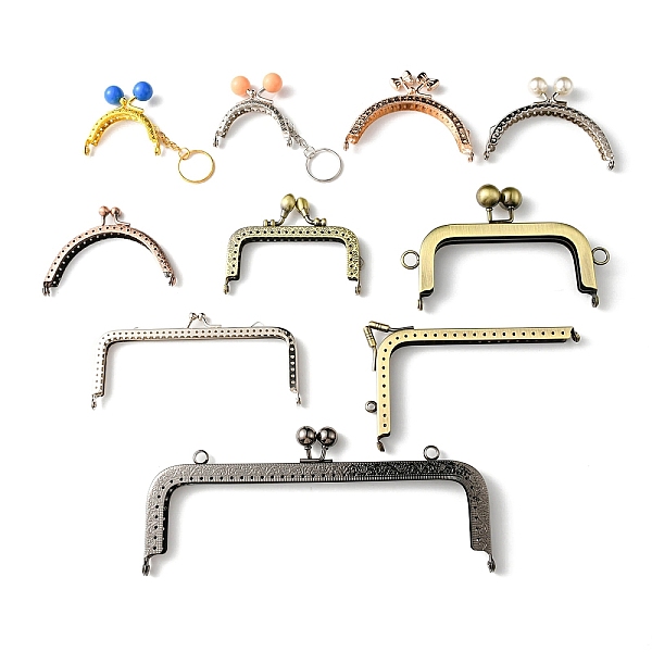 

PandaHall Iron & Alloy Kiss Lock Purse Frame Handle, for Bag Sewing Craft Tailor Sewer, Mixed Color, 5.5~8x5.5~2.05x1.15~1.4cm, Hole...